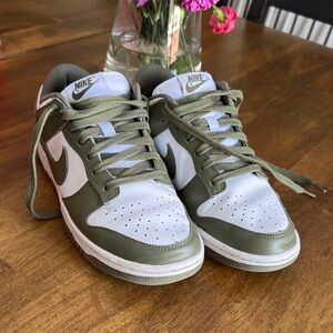 Nike Olive and White Low-Top Sneakers